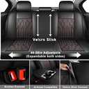 Huidasource Leather Back Row Seat Covers, Waterproof Rear Split Bench Car Seat Covers, Vehicle Seat Cushion Cover Protector Universal Fit for Most Cars Sedan SUV Pickup Truck(Back Row/Black & Red)