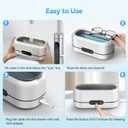 Ultrasonic Jewelry Cleaner, 48KHz Ultrasonic Cleaner Machine for Jewelry, Eyeglasses, Rings, Watch Strap, Dentures-Dual Cleaning Modes, 304 Stainless Steel Tank, White