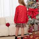 PATPAT Girls Sweatshirts Size 5-14 Years Graphic Pullover Long Sleeve Crewneck Shirt Cute Cartoon Casual Clothes for Girls (Red)