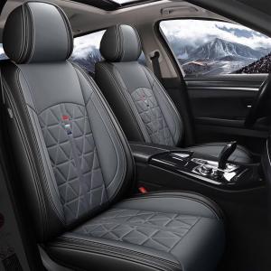 DISUTOGO Seat Covers Full Set Fit for Mazda CX-5 2013-2024 2025 2026: Faux Leather Car Seat Covers Waterproof Automotive Seat Protector Covers Compatible Airbag (5 Seats, Black&Grey)