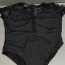 SEBOWEL Women Long Sleeves Mesh See Through Jumpsuit Bodysuit Top Leotard (Large, 11# Black)
