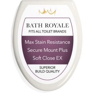 Bath Royale Elongated Toilet Seat BR501-01 Quiet Close, Stain-Resistant and Easy to Keep Clean, Heavy Duty, Fits All Toilet Brands, Executive Series -Biscuit/Linen