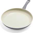 GreenLife Soft Grip 12" Frying pan, Non-Toxic PFAS-Free Ceramic Nonstick, Stay-Cool Handles, Wobble Free, Dishwasher & Oven Safe, Gray