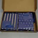 Tenare 12 Pcs Small Gift Bags Mini Metallic Paper Bag Bulk Tiny with Handle Tissue Paper for Gifts Wrapping Christmas Xmas Birthday New Year Party Favor Supply(4 x 2.75 x 4.5 Inch, Navy Blue Gold)