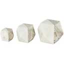 Deco 79 Marble Geometric Decorative Sculpture Cube Two-Toned Hexagon Home Decor Statues, Set of 3 Accent Figurines 5",4",3"H, White