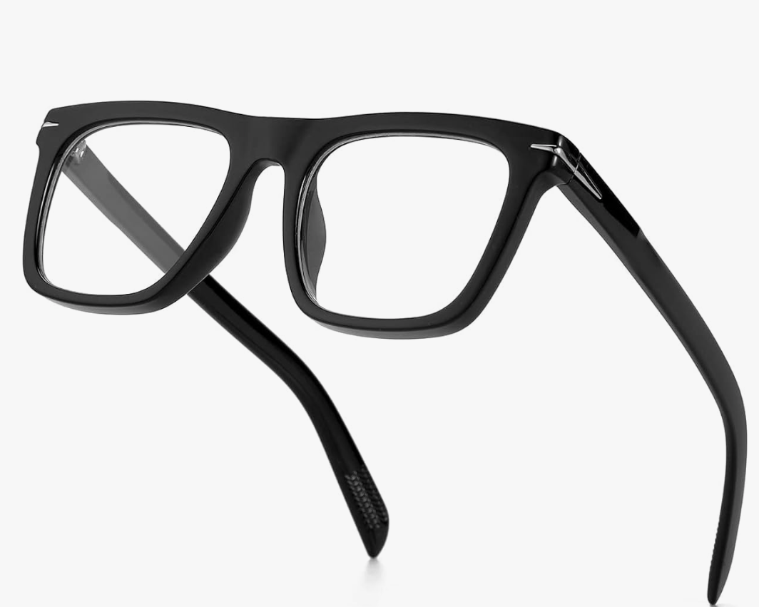 Gleyemor Blue Light Glasses for Men Women Trendy Square Frame Blue Light Blocking Lens Computer Glasses