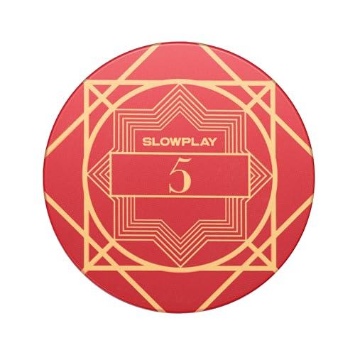 SLOWPLAY Nash Ceramic Poker Chips in Bulk, Casino Grade Ceramic 12-Gram Poker Chip for Texas Hold'em, 43mm Professional Chips Pack of 50 with Denomination of 5