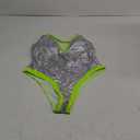 ChiaoLezhee Color Block Swimsuit, Plunge V Neck High Cut, Pool Party Vacation, Sexy Backless One Piece Bathing Suit Cheeky Monokini for Women Leg Metallic, Silver Neon Green, X-Large