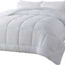 BedTreat Down Alternative Comforter Twin Duvet Insert with Corner Tabs, All Season Quilted Bed Comforter Box-Stitched Lightweight Quilt Twin Comforter WhiteMachine Washable Microfiber Bedding