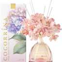 COCORRNA Reed Diffuser - 8.5 Oz Cherry Blossom Reed Diffuser with 8 Sticks for Home Bathroom Shelf Decor (Simple Luxe Collection)