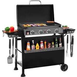 Royal Gourmet PD4001 4 Burner Propane Gas Griddle, Removable Standing Cart