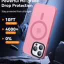 CANSHN Magnetic Compatible with iPhone 14 Pro Max Case [Translucent Matte] [Compatible with Magsafe] Slim Thin Shockproof Protective Bumper Cover Phone Case 6.7 Inch - Pink