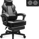 Meilocar Gaming Chair for Adult, Computer Chair with Footrest Video Game Chair Big and Tall Gaming Chair with Massage Lumbar Support, Adjustable Height and 360 Swivel Seat(Grey)