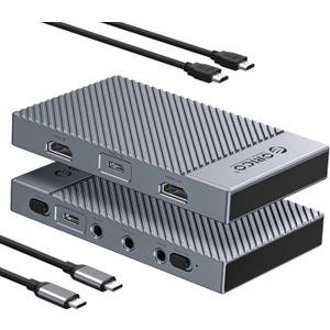 ORICO 4K USB Portable HDMI Capture Card with Dual 4K@60Hz Inputs, Compatible with PS5/Xbox/Switch/OBS and More, for Streaming & Recording Gaming, Works on Laptop, PC, Mac, iPad