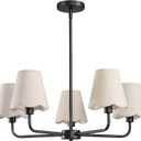 KAISITE Black Chandelier for Dining Room - 5-Light Farmhouse Dining Room Light Fixture Over Table Industrial Kitchen Lighting Fixture Ceiling Hanging Chandelier for Bedroom Living Room Foyer Entryway
