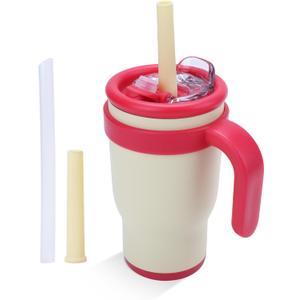 My Own Tumbler, Kids Tumbler with Straw, 14oz / 420ml  Leak-Proof & Insulated Stainless Steel  Cream Beige  BPA-Free, Simple & Easy to Hold
