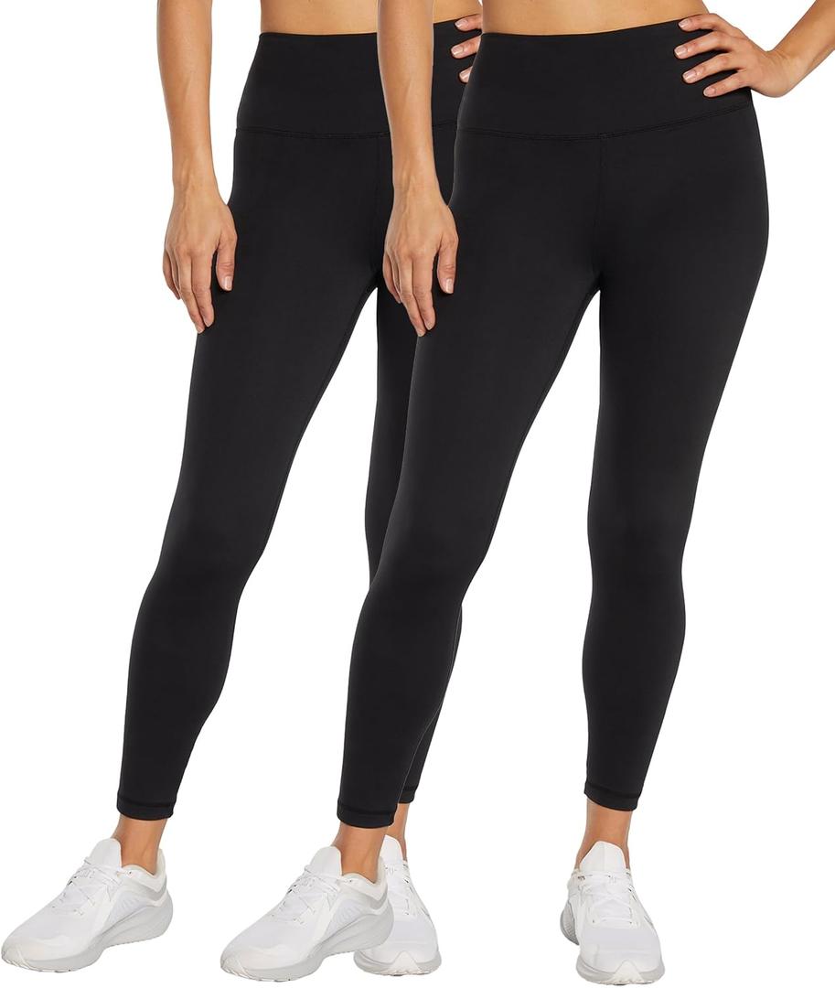 Balance Collection Women's Easy 25" High Rise Ankle Legging-2 Pack (Black)