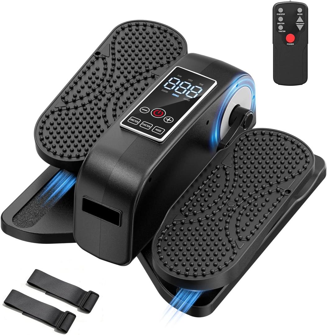 HOMGIM Under Desk Elliptical Machine - Quiet Motorized Leg Exerciser with Smart Remote, 12-Speed Manual Programs Auto/3 Auto Programs LCD Display & Bidirectional Motion for Home/Office