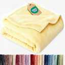 Ultra Soft Fleece Blanket Throw Size - Flannel Fleece Luxury Throw Blanket - Lightweight for Couch Bed Chair - Thick, Warm & Breathable - All Season Cozy Anti-Static Microplush Bedding, Yellow