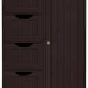 Yaheetech Wooden Bathroom Floor Cabinet, Side Storage Organizer Cabinet with 4 Drawers and 1 Cupboard, Freestanding Entryway Storage Unit Console Table, Home Decor Furniture, Brown (22 x 12 x 32.5 In (LxWxH), Espresso)