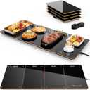 4-in-1 Electric Warming Tray for Food, Electric Food Warmers for Parties, Warming Trays for Buffets Party, 33"x15" Food Warming Mat for Countertop, Buffet Warmer Warming Plates to Keep Food Warm