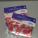 Beistle Foil Happy 4th of July Streamers 2 Count, Patriotic Independence Day Red Silver Blue Party Decorations with White Ribbon, USA American Holiday Party Supplies for July 4th, 10 x 5