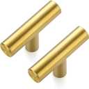 Ravinte Hardware 20 Pack 2 Inch Length Kitchen Cabinet Handles with Single Hole Brushed Brass Cabinet Pulls Stainless Steel Drawer Pulls, Gold Cabinet Knobs for Dresser Drawer
