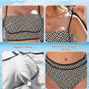 Urchics High Waisted Bikini Sets for Women Color Block Sporty Two Piece Swimsuits Straps Modest Bathing Suits (Black, S)