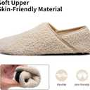 WateLves Womens & Mens Lightweight Cozy Faux Furry House Slippers - Rubber Sole Slip On Sock Shoes - Foldable Travel Slippers - Indoor & Outdoor (9-10 Women/7.5-8.5 Men, Fluff/Beige)