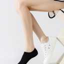 Black No Show Socks Womens 4 pairs Cotton Low Cut Tube Socks Anti Slip Casual Sports Shoes Short Size 6-9 9-12