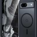 FNTCASE for Google Pixel 8A Case Protective Phone Cover | Support Magnetic Charging, Frosted Translucent Back, Matte, Military Grade, Shockproof, Tough Cases, 6.1 inch, Black