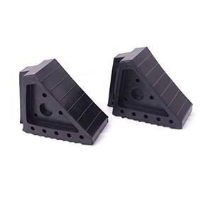 HIGOOD Solid Rubber Wheel Chock with Handle for The Car, Strong and Durable,8" Length, 4" Width, 6" Height - Pack of 2