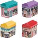 Cartoon Storage Box - Assorted Color Tin Containers with Lids Decorative Tins for Candy Jewelry and Small Items 2.55 x 2.36 x 1.57 Inch