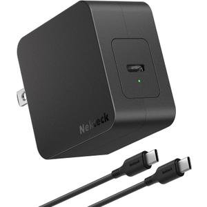 60W USB C Charger Fast Charging, Nekteck GaN Tech PD 3.0 Fast Charging with Foldable Plug, Compatible with MacBook Air/Pro, iPhone 15/16/17 Series Travel Ready