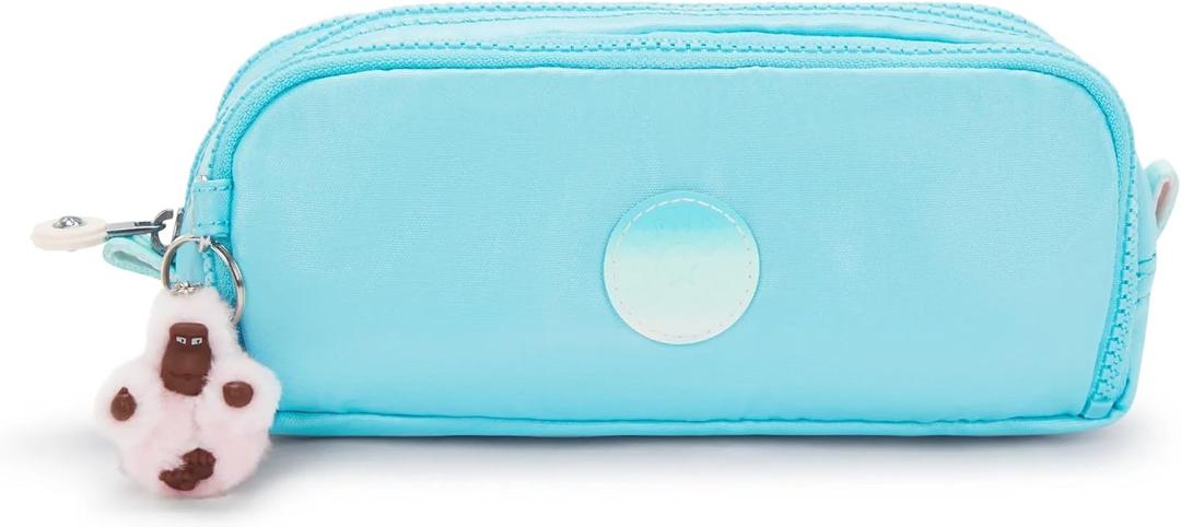 Kipling Gitroy Metallic Pencil Case Sea Blue Met