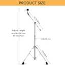 Boom Cymbal Stand, Adjustable Cymbal Stand for Drum Hardware Percussion Mount Holder Gear Set Drum Hardware Set for Mounting Crash, Ride, Splash Cymbals, Double Braced Legs with Rubber Feet