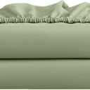 FreshCulture Twin Fitted Sheet 2 Pack - Hotel Quality - Ultra Soft & Breathable - Brushed Microfiber - Deep Pocket - Cooling Fitted Sheets - Sage Green