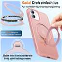 HuwaiH 360° Rotatable Magnetic Ring Stand for iPhone 12/12 pro Case, Compatible with MagSafe, Military-Grade Shockproof, Anti-Scratch Matte Translucent Phone Case for iPhone 12/12 pro(Pink)