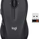 Logitech M510 Wireless Mouse, 2.4 GHz with USB Unifying Receiver, 1000 DPI Laser-Grade Tracking, 7-Buttons, 24-Months Battery Life, PC/Mac/Laptop - Graphite (One Size)