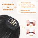 Clip in Bangs 100% Real Human Hair, Fake Bangs Clip on Bangs for Women, Natural Black French Bangs Clip in Hair Extensions for Daily Wear (Natural Black, French Bangs)