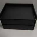 Bamboo Desk Organizer with Drawers Wooden Desktop Storage Drawers for Bills Office Supplies Kitchen Utensils Organizing Tool for Home Classroom Organization No Assembly (2 Drawers, Black)