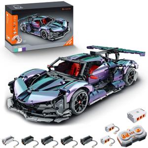 Super Sports Car Building Blocks Set, 1:10 Apollo IE Raceing Car Model Building Race Engineering Toy for Adults, Remote Control Drifting Hypercar with 5 Motors(2443 PCS)