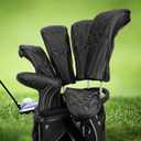 4pcs or 1pc Golf Club Head Covers for Woods, Driver, Fairway, Hybrid Premium PU Leather with Interchangeable Tags & Magnetic Blade and Mallet Putter Covers