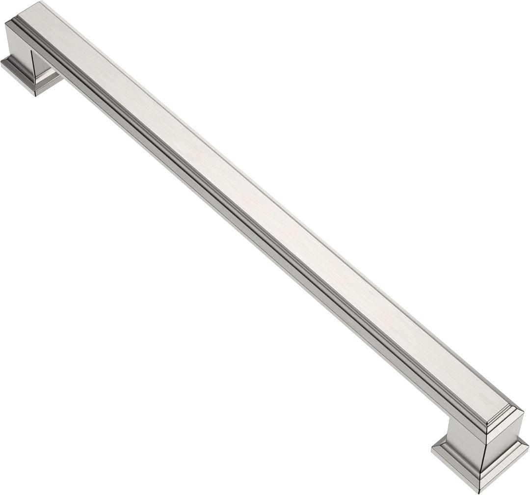 Alzassbg 10 Pack Brushed Satin Nickel Cabinet Pulls, 7-1/2 Inch(192mm) Hole Center Cabinet Handles Kitchen Pulls for Cabinets and Drawer AL3071SN
