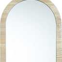 SWTHONY 13 x 15.7 Inch Boho Small Arch Mirrors for Wall Decor, Hanging Rustic Wood Frame Mirror for Farmhouse, Nursery, Bedroom, Livingroom
