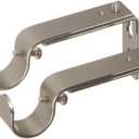 Ivilon Adjustable Brackets for Curtain Rods - for 7/8 or 1 Inch Rods. Set of 2 - Satin Nickel