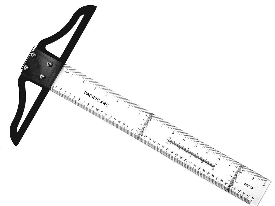 Pacific Arc 24 Inch T Square, Traditional Acrylic Graduated in Inch and Metric, Detachable Head