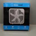 Comfort Zone Box Fan with Carry Handle, 20 inch, 3 Speed Full-Force Air Circulation Window Fan, Bedroom Floor Fan with 5 Blades, White Noise Cooling Fan, White