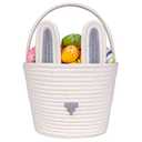 CubesLand Easter Baskets Easter Egg Hunt Baskets for Kids, Cute Bunny Gift Basket for Baby Easter Decorations Party Supplies Grey White 9.8 x 7.8 x 7.8”