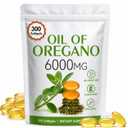 Oil of Oregano Softgels with Black Seed Oil, 300 Softgels, 6000mg Per Serving, 2 in 1 Formulated for Immune Support, Plant Based Non-GMO Herbal Supplement for Digestive Support, EXP: 2029/04/08